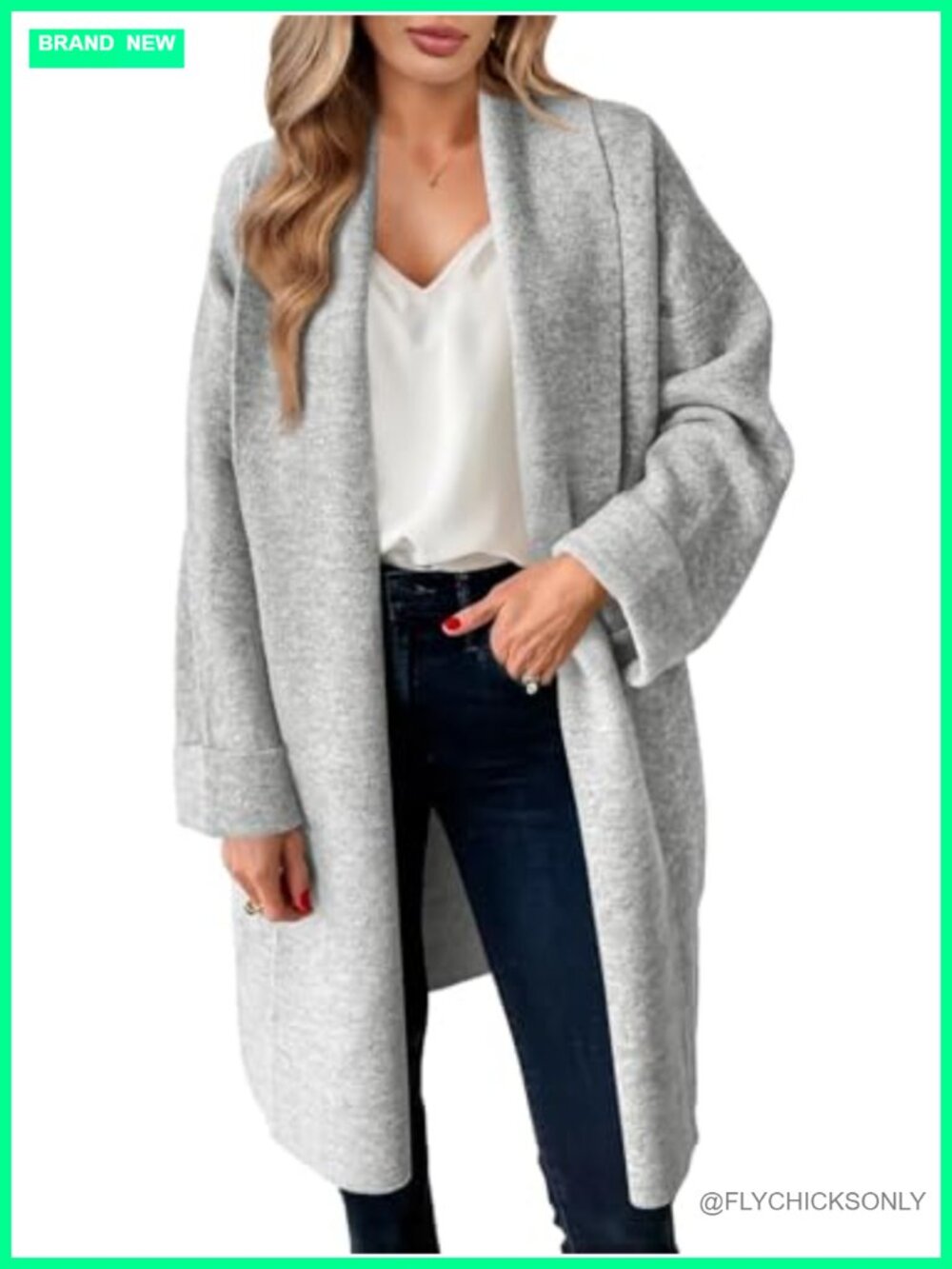 Saodimallsu Womens Chunky Knit Open Front Long Cardigan Sweater Coatigan